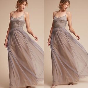 BHLDN Adriana Papell Silver Grey Laurent Dress
